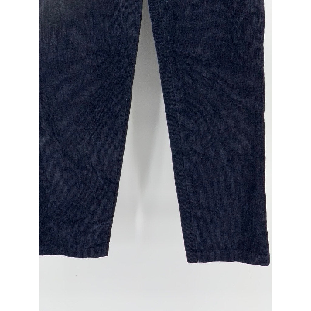 UNBRANDED Women’s Blue Corduroy Straight-Leg High-Rise Pants SZ 26