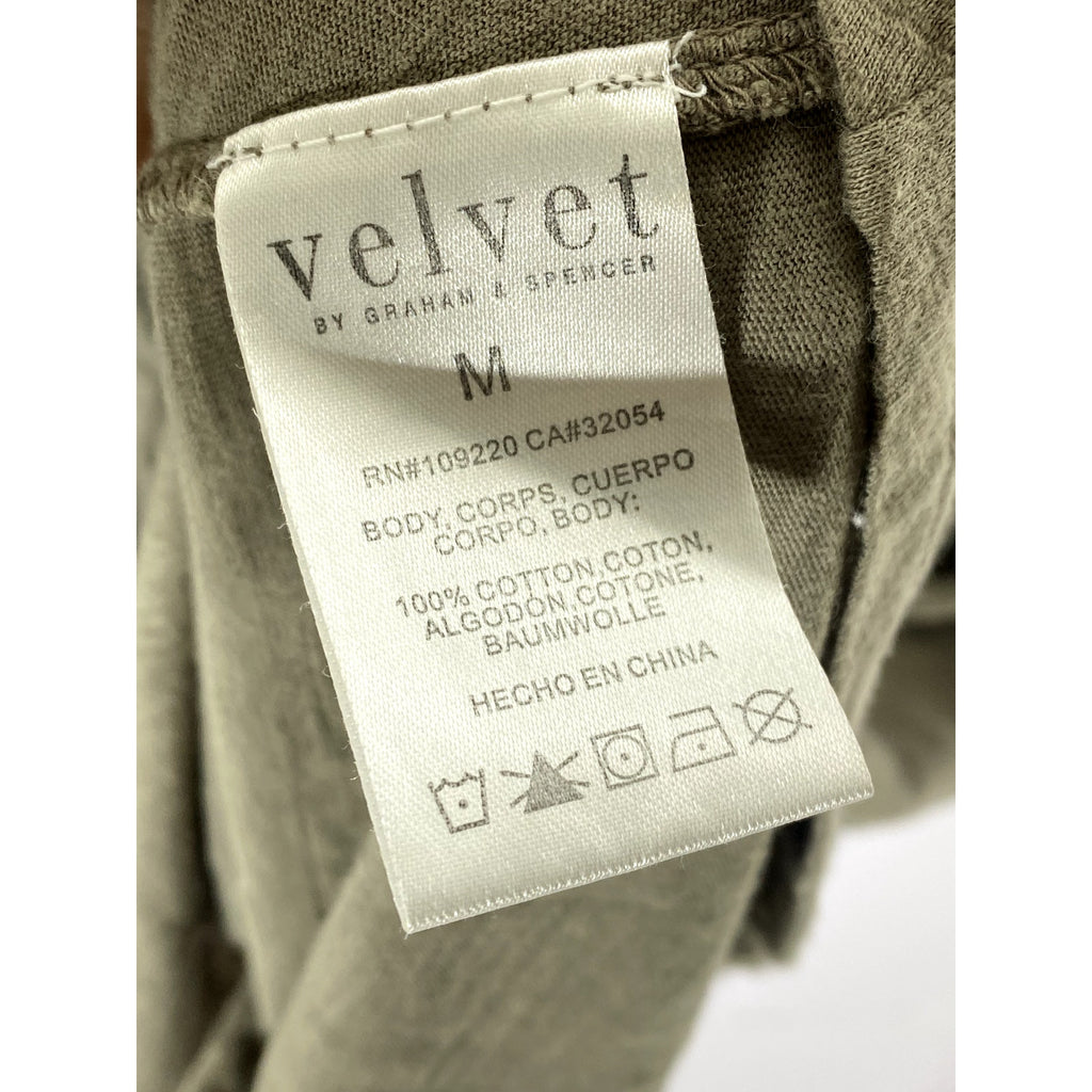 VELVET BY GRAHAM & SPENCER Women's Gray Crewneck Cotton Slub Tie-Waist Dress SZM