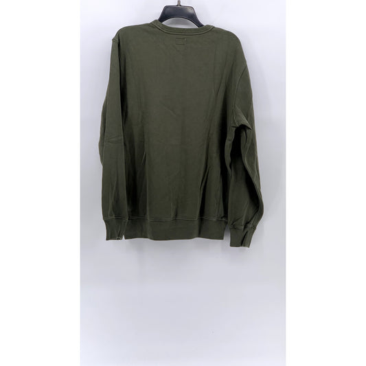 J.CREW Men's Tall Vintage Olive Green Crewneck Long Sleeve Sweatshirt SZ MT