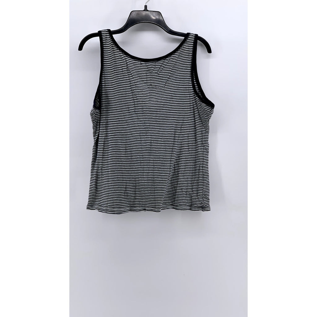 AMERICAN LIVING Women's Navy-White Striped Scoop-Neck Tank Top SZ XL
