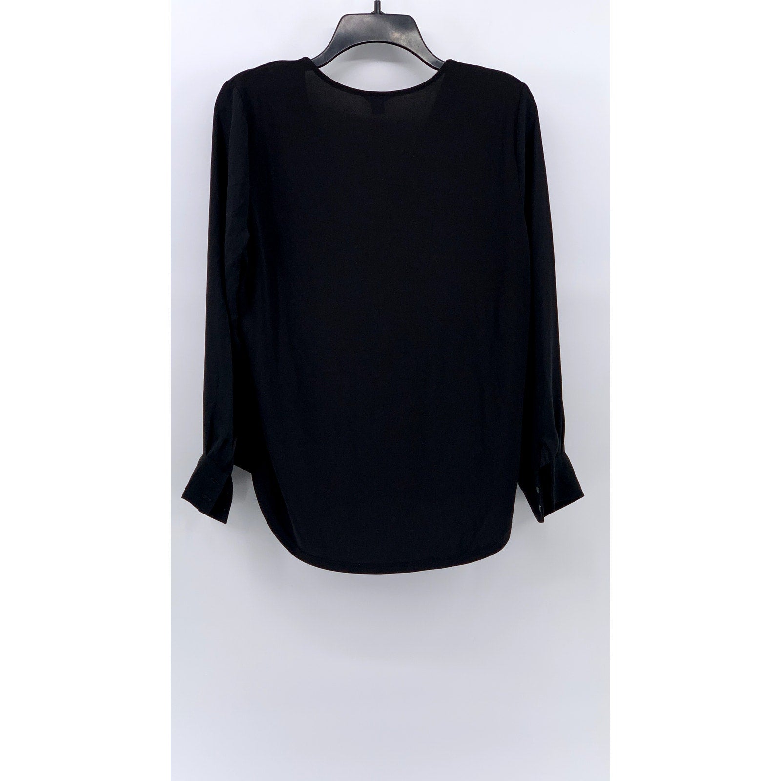 ANN TAYLOR Women's Black Petite V-Neck Long Sleeve Top SZ SP