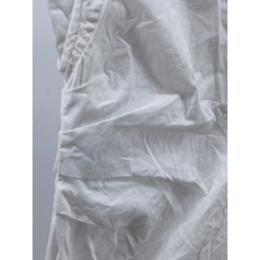 DEREK LAM 10 CROSBY Women’s White Ivy Shoulder Pad Sleeveless Button-Up Top SZ 6