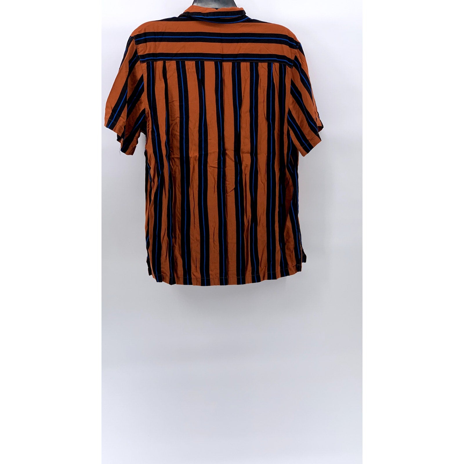 URBAN OUTFITTER Orange-Blue Vertical Stripe Button-Up Shirt SZ M