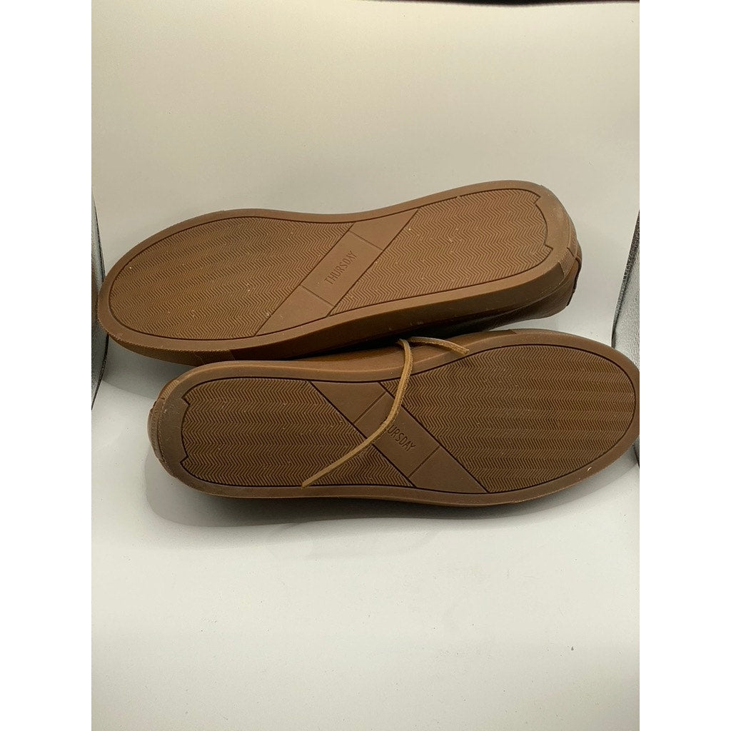 THURSDAY Women's Hickory Vachetta Brown Leather Premier Low-Top Sneakers SZ 5