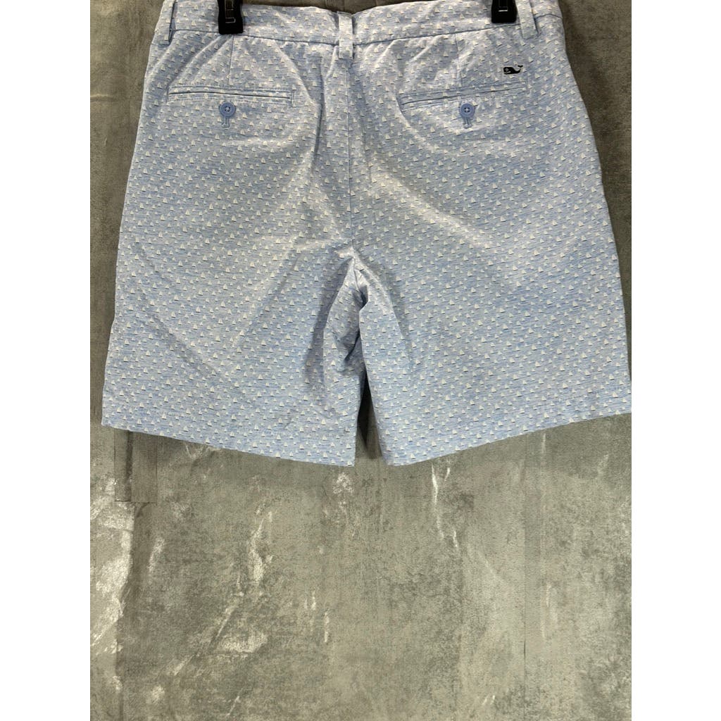 VINEYARD VINES Men's Light Blue Sailboat Print Performance Breaker Shorts SZ 32