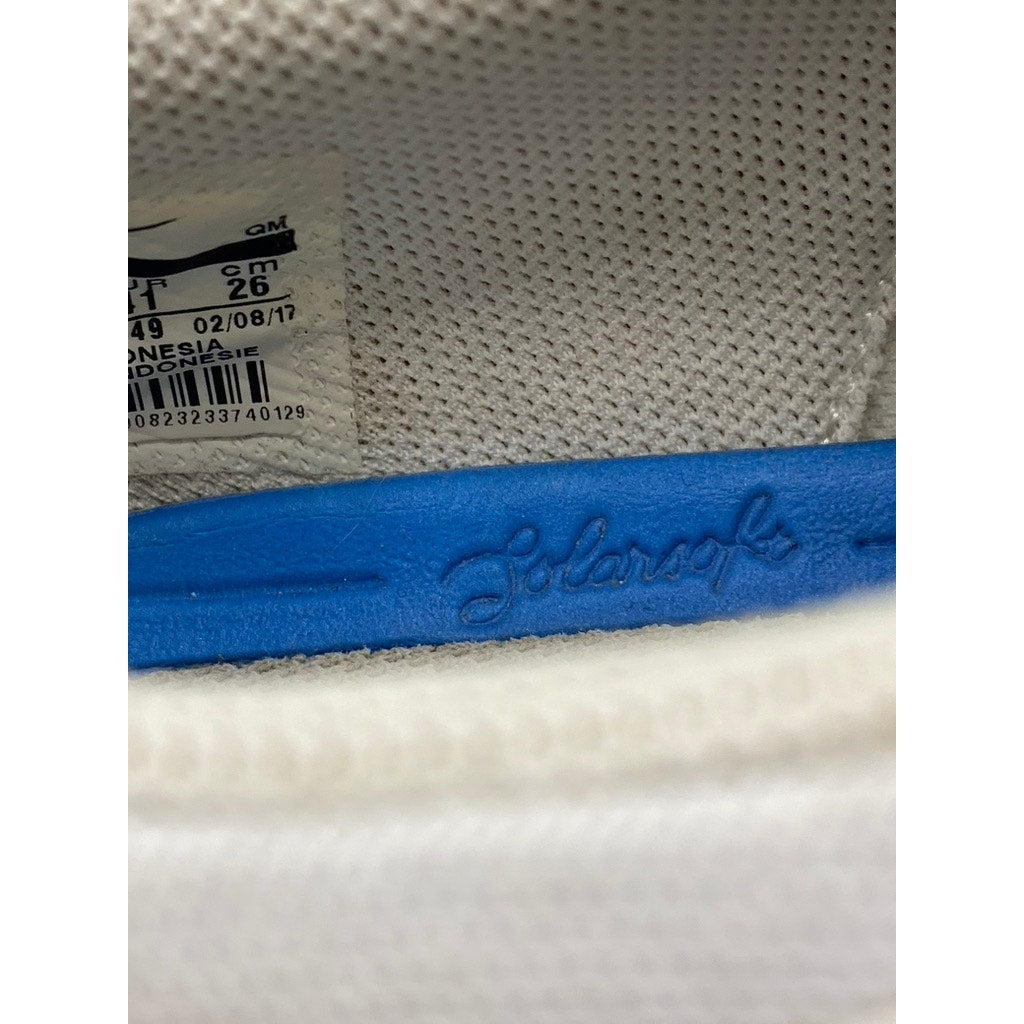 NIKE Men’s White-Blue Portmore 2 Solar Canvas SB Low-Top Lace-Up Sneakers SZ 8