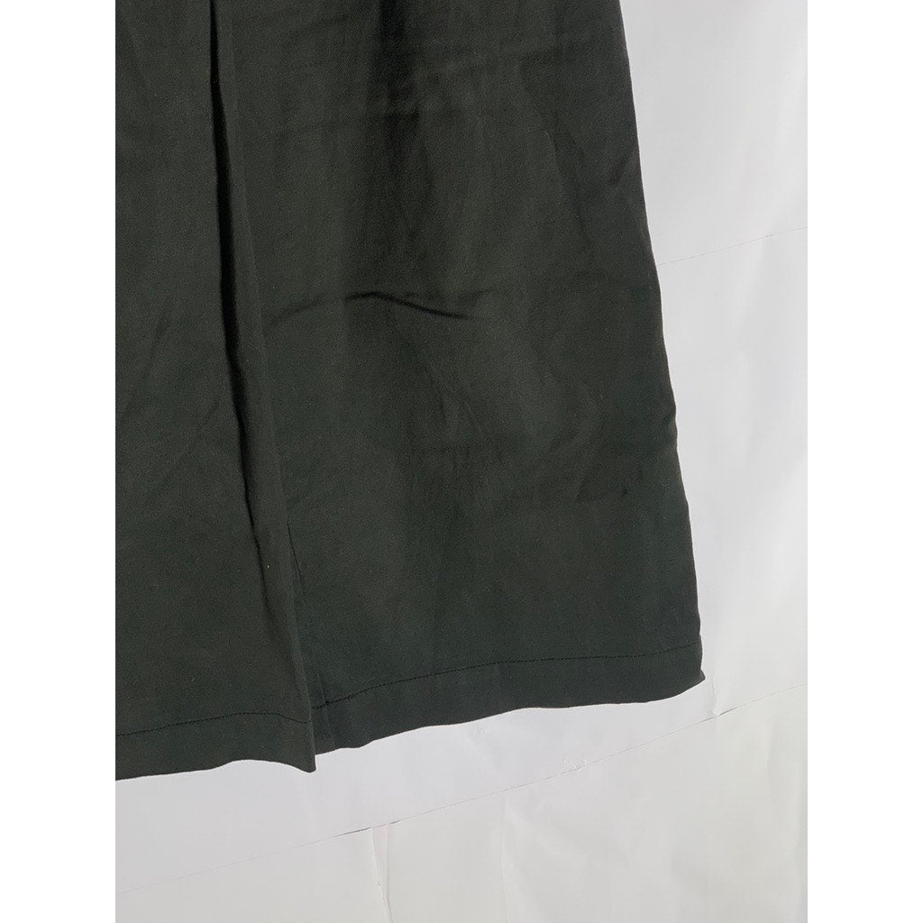 NEED Women's Black Solid Cotton-Linen Wide-Leg Pant SZ XS