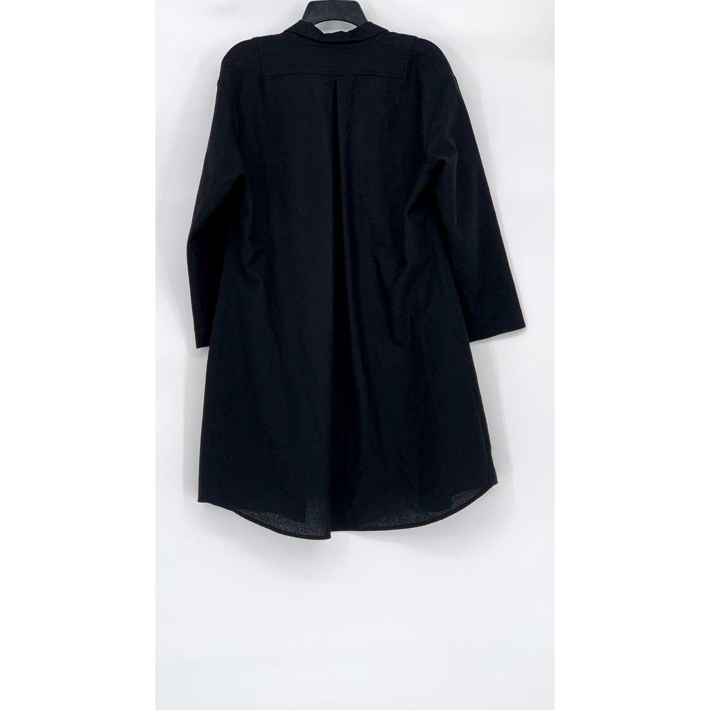 HARFORD Women's Black Wool Button-Up Long Sleeve Long Coat SZ 3