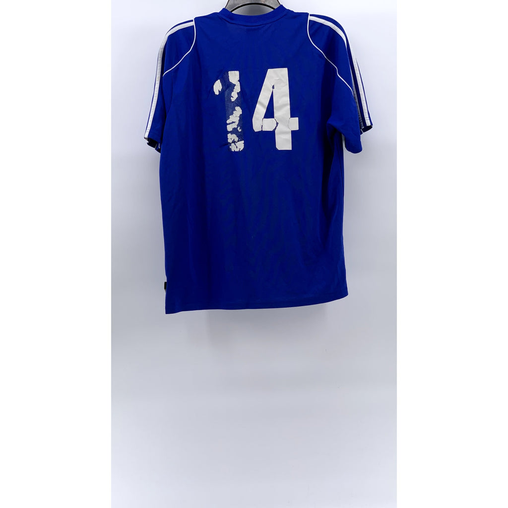 ADIDAS Women's Blue Crewneck Crossfire Short Sleeve Sportswear T-Shirt SZ M