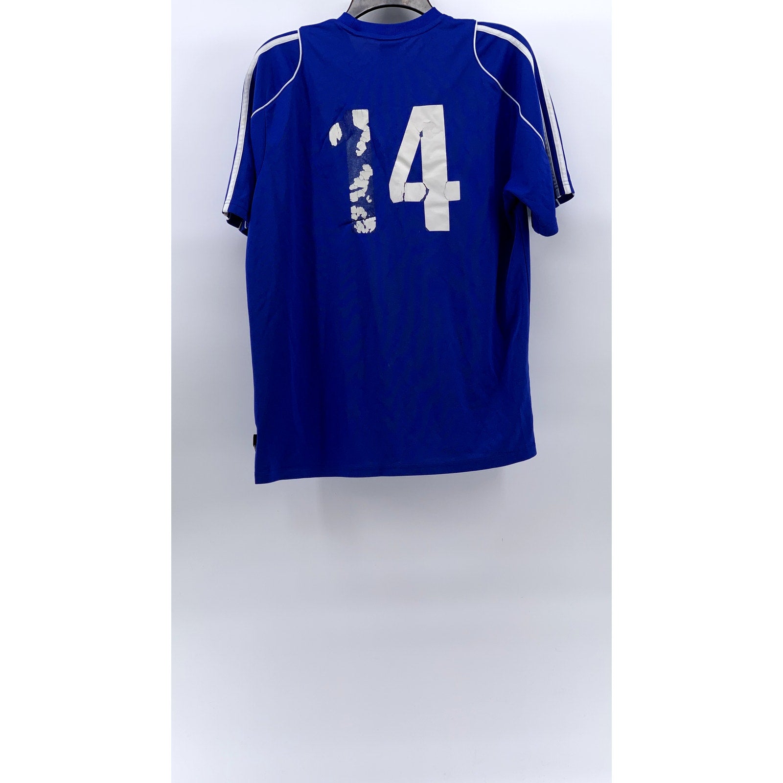 ADIDAS Women's Blue Crewneck Crossfire Short Sleeve Sportswear T-Shirt SZ M