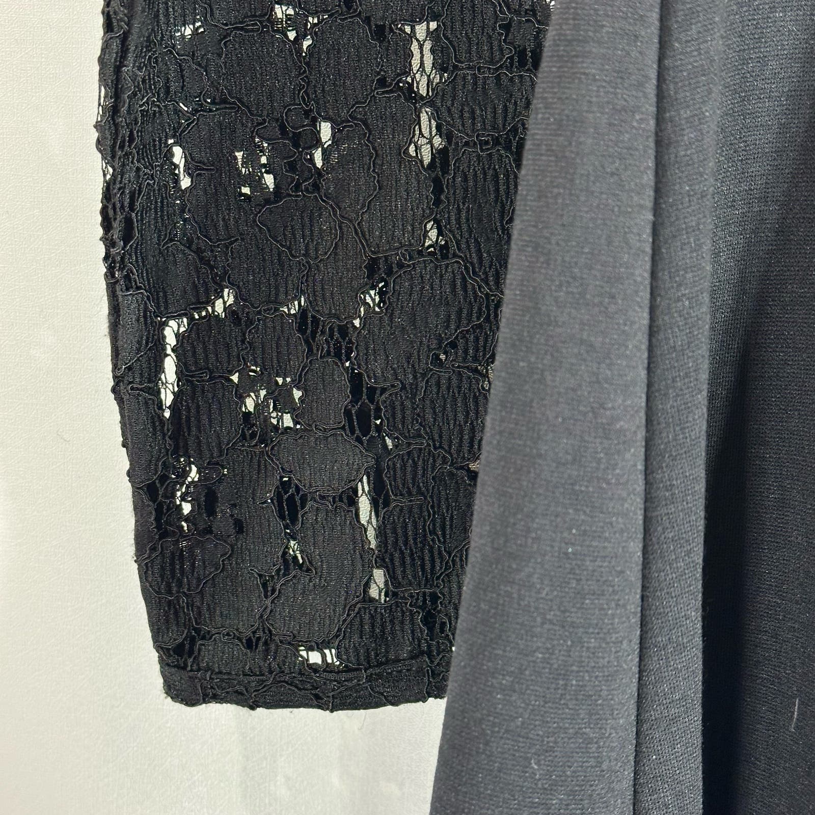 BODEN Women's Black Selena Long Lace Sleeve Fit & Flare Knee-Length Dress SZ 8L