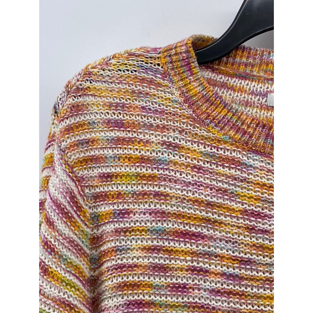 SONOMA GOODS FOR LIFE Women's Orange Multicolor Knit Crewneck Sweater SZ XS