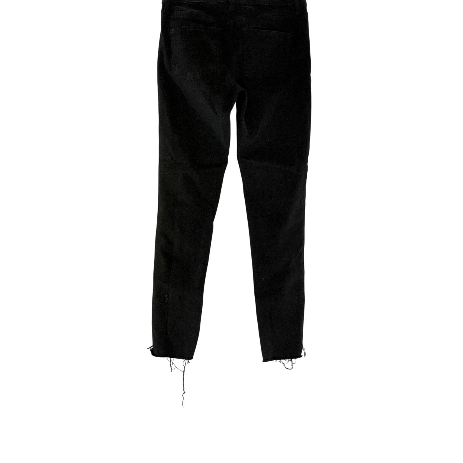 UNIQLO JEANS Women's Black Solid Skinny-Fit Raw-Hem Five-Pocket Denim Jean SZ 26