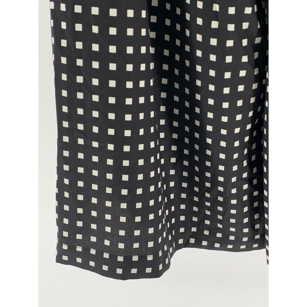 HYKE Women's Black-White Square Print Belted Wide-Leg Relaxed-Fit Pant SZ 2