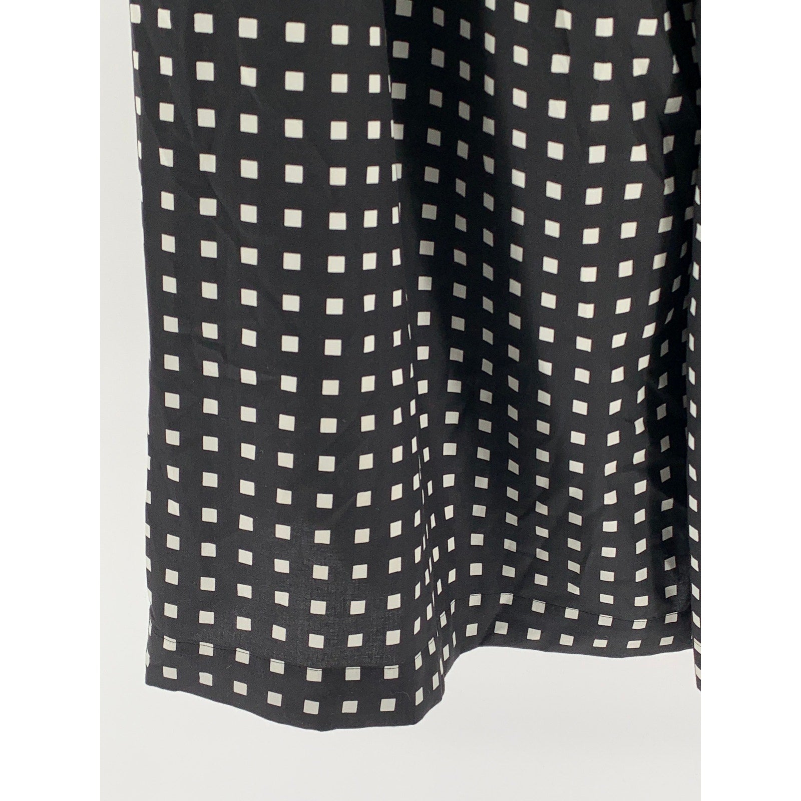 HYKE Women's Black-White Square Print Belted Wide-Leg Relaxed-Fit Pant SZ 2