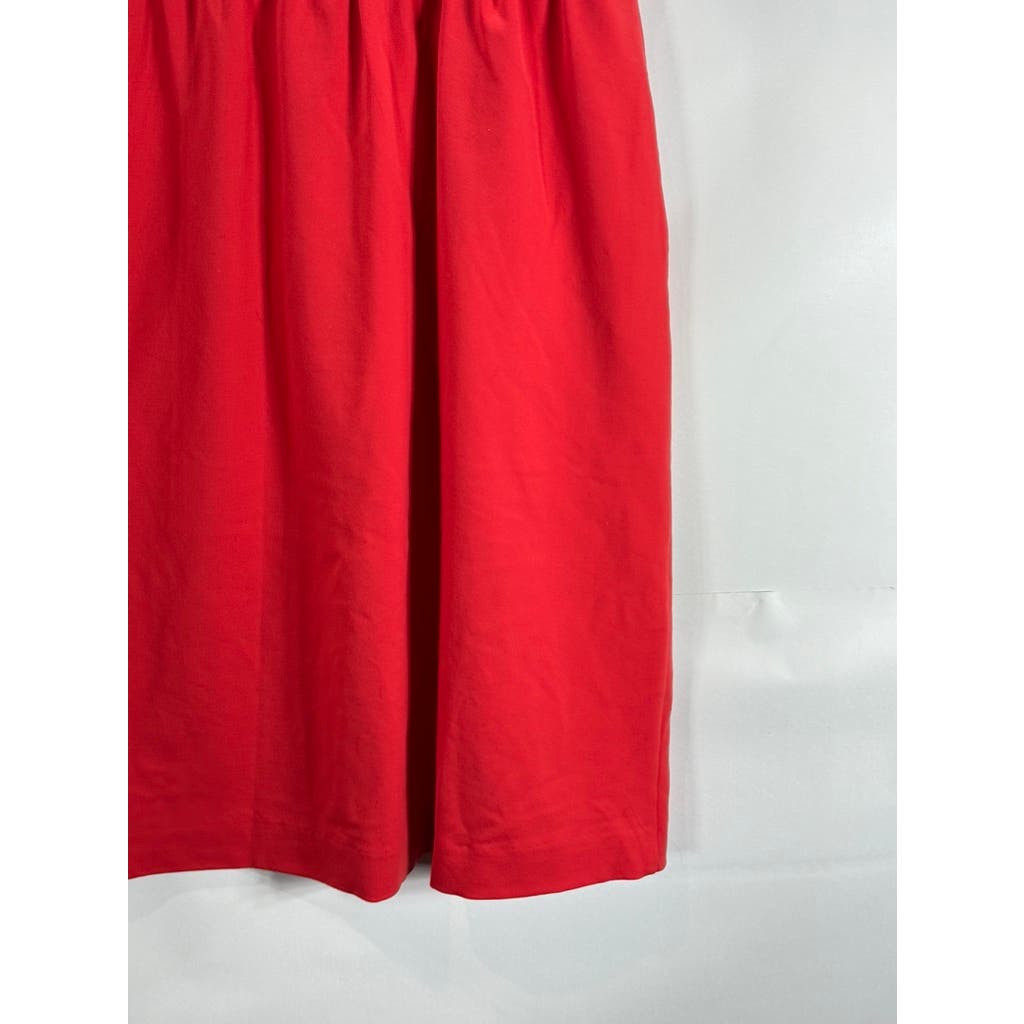 CYNTHIA ROWLEY Women's Red Scoop-Neck Sleeveless Pocket Knee Length Dress SZ 4