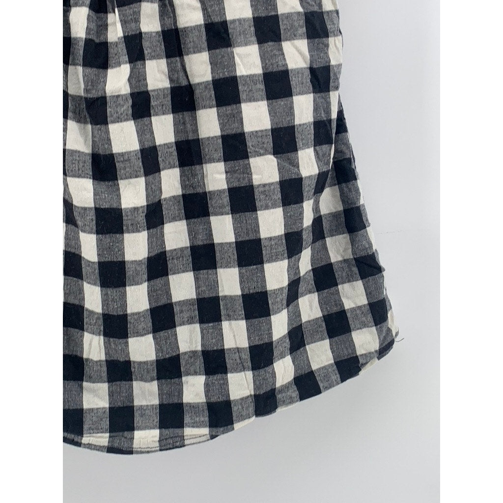 POETRY CLOTHING Women's Black-White Plaid Strapless Top SZ L