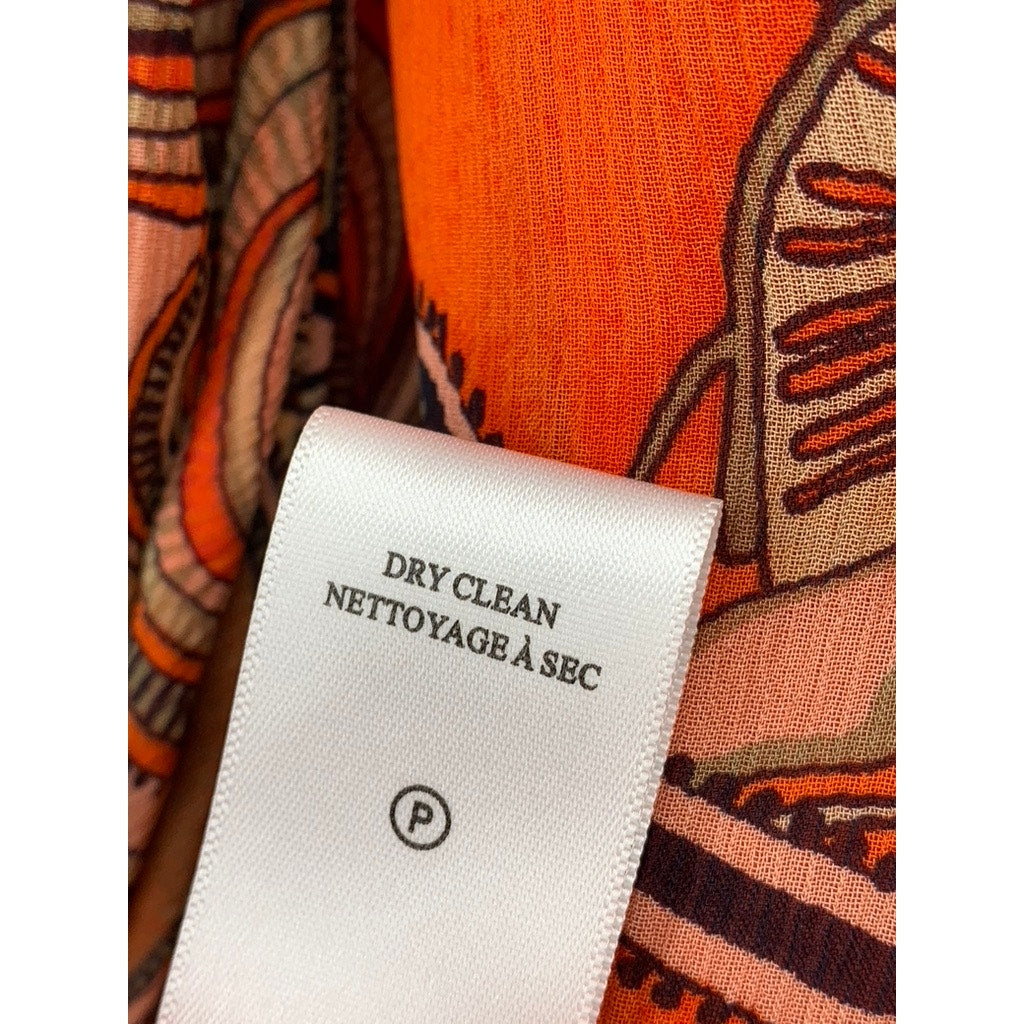 A.L.C Women's Orange Silk Bella Paisley Halter Mini Dress SZ 8