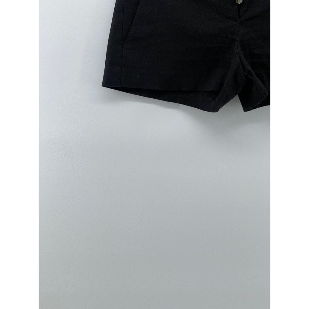 THEORY Women’s Black Solid Button-Fly Shorts SZ 00