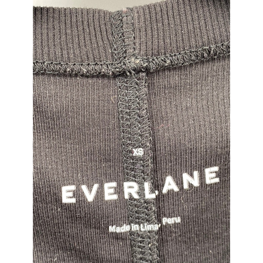 EVERLANE Women's Black Mock-Neck Sleeveless Ribbed Top SZ XS
