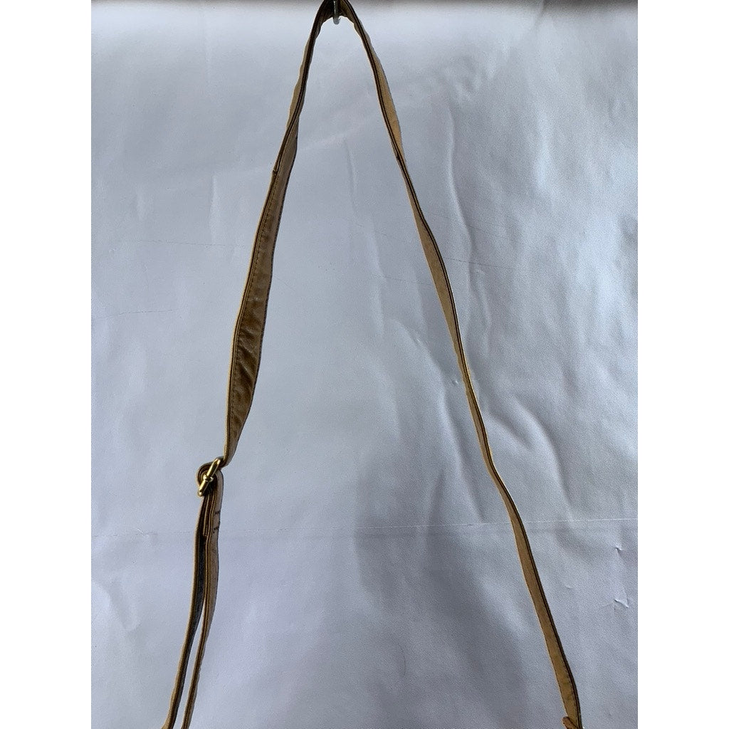 ELLIOTT LUCCA Women's Brown Leather Woven Flap Shoulder Crossbody Bag
