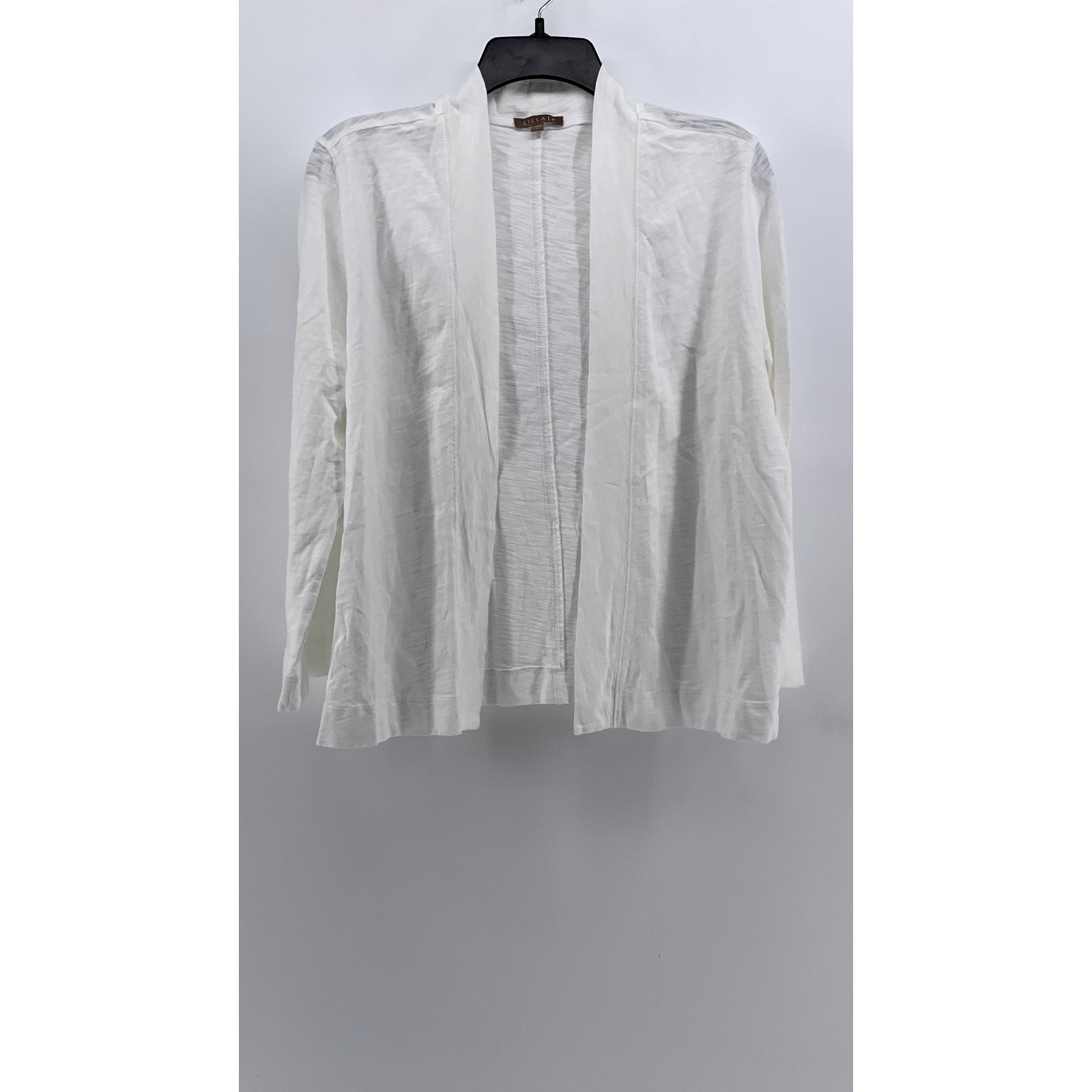 LILLA P Women's White Open Front Cotton Cardigan SZ L