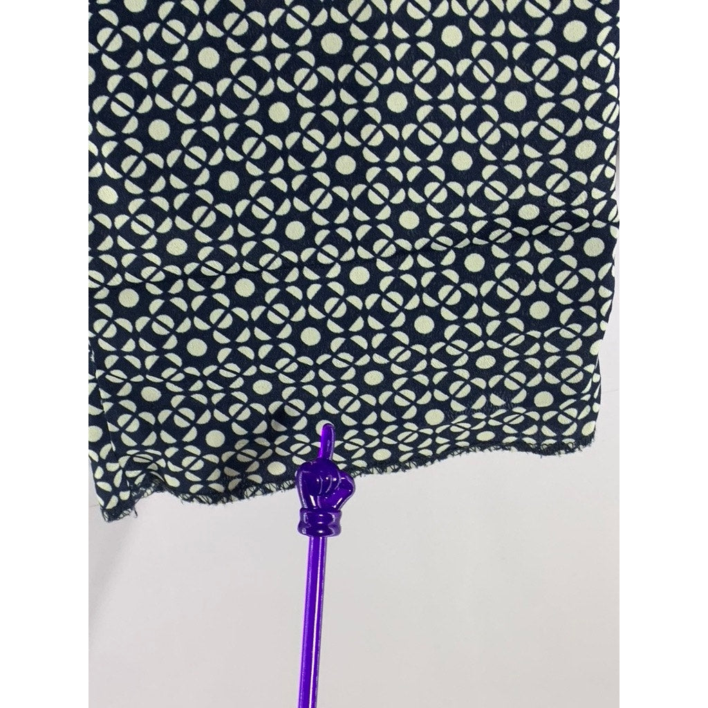 J. CREW Women's Blue/White Geo Print Drawstring Elasticized Pants SZ 4