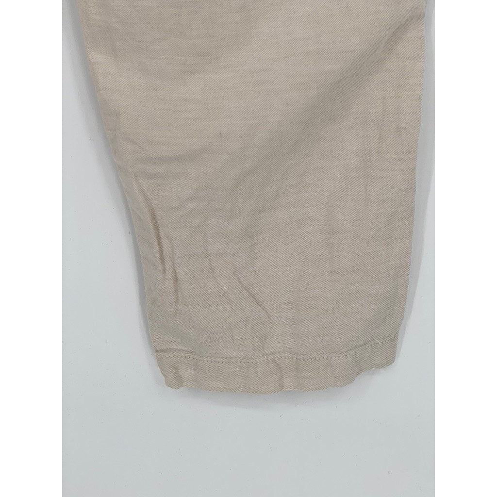 UNIQLO Women's Beige Cotton-Linen Blend Relaxed-Straight Fit Pant SZ S