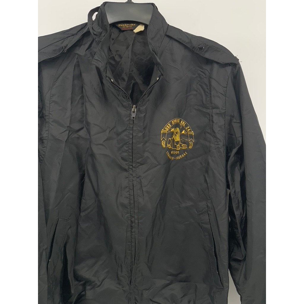 PLAC-JAC By Dunbrooke Men's Vintage Zip-Up Wisdom Strength Courage Jacket SZ M