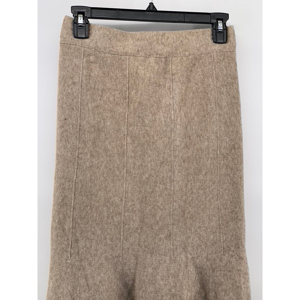 UNBRANDED Women's Tan Knit Midi Skirt SZ S