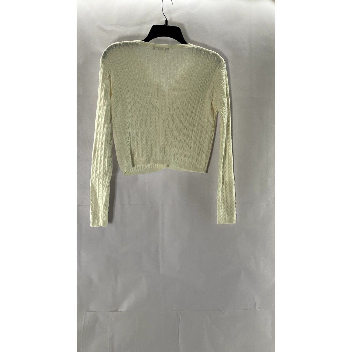 BRANDY MELVILLE Women's Cream Zoe Cable Knit Button-Up Cardigan SZ S/M