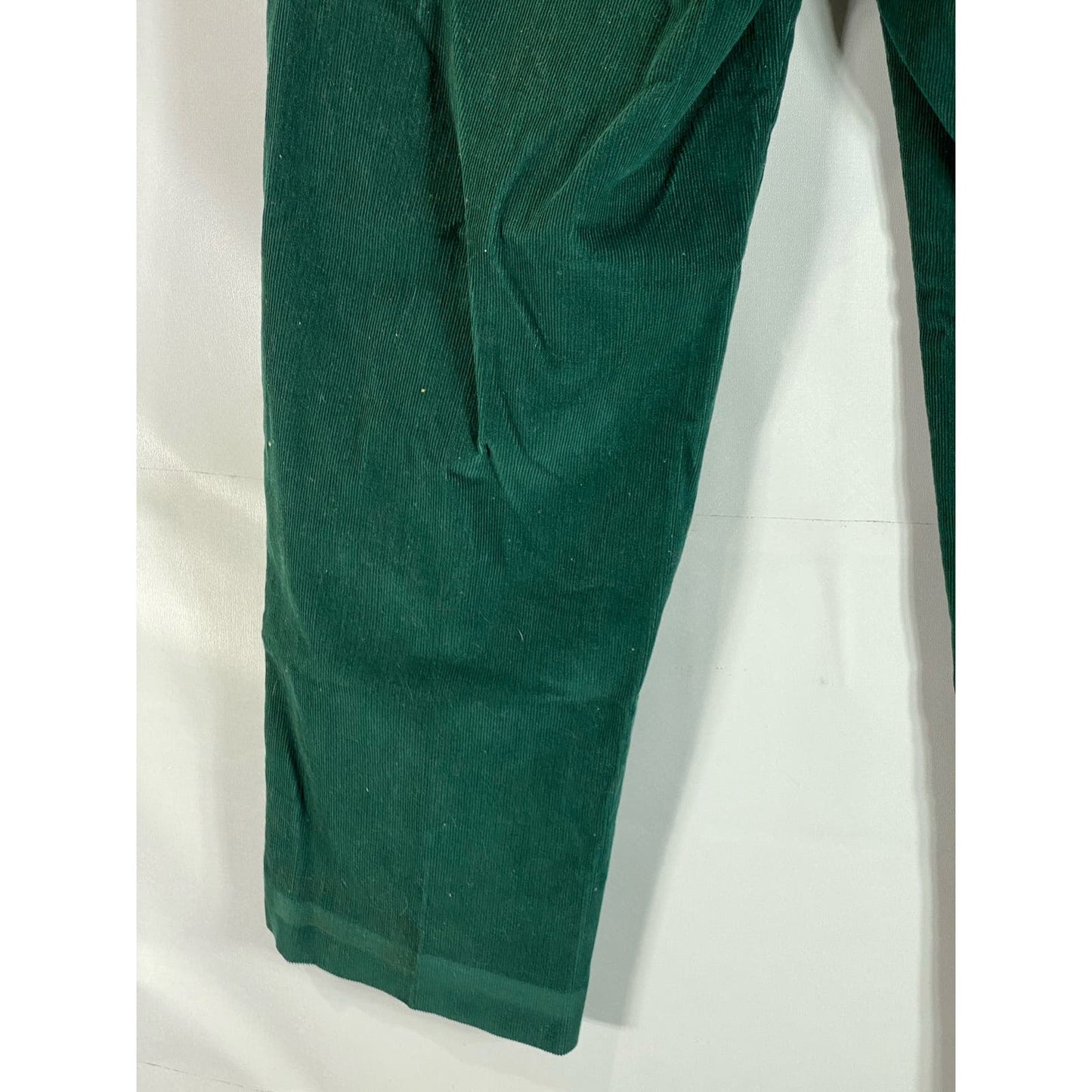 LANDS' END Men's Green Corduroy Vintage Regular-Fit Straight-Leg Pant SZ 34