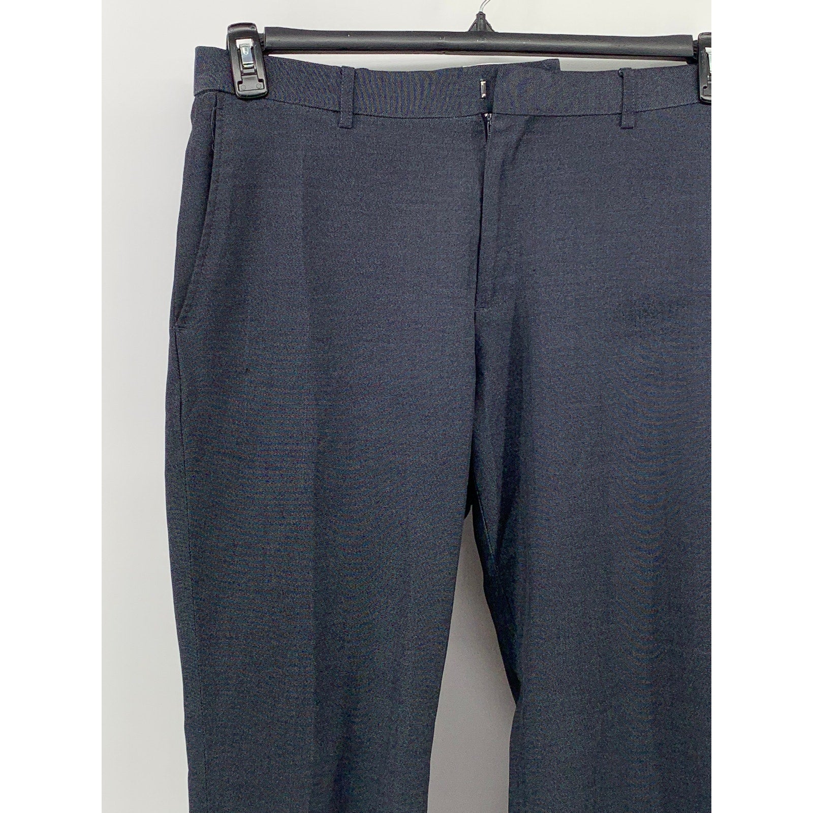 MICHAEL BRANDON Men's Navy Textured Slim-Leg Regular-Fit Pants SZ 36X32