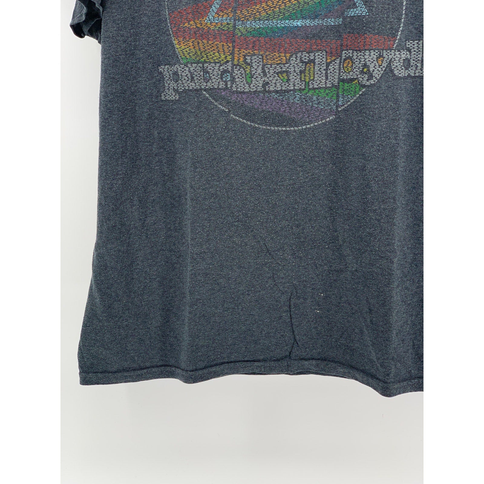 PINK FLOYD Men's Dark Gray-Multi Dark Side Of The Moon Crewneck T-Shirt SZ L