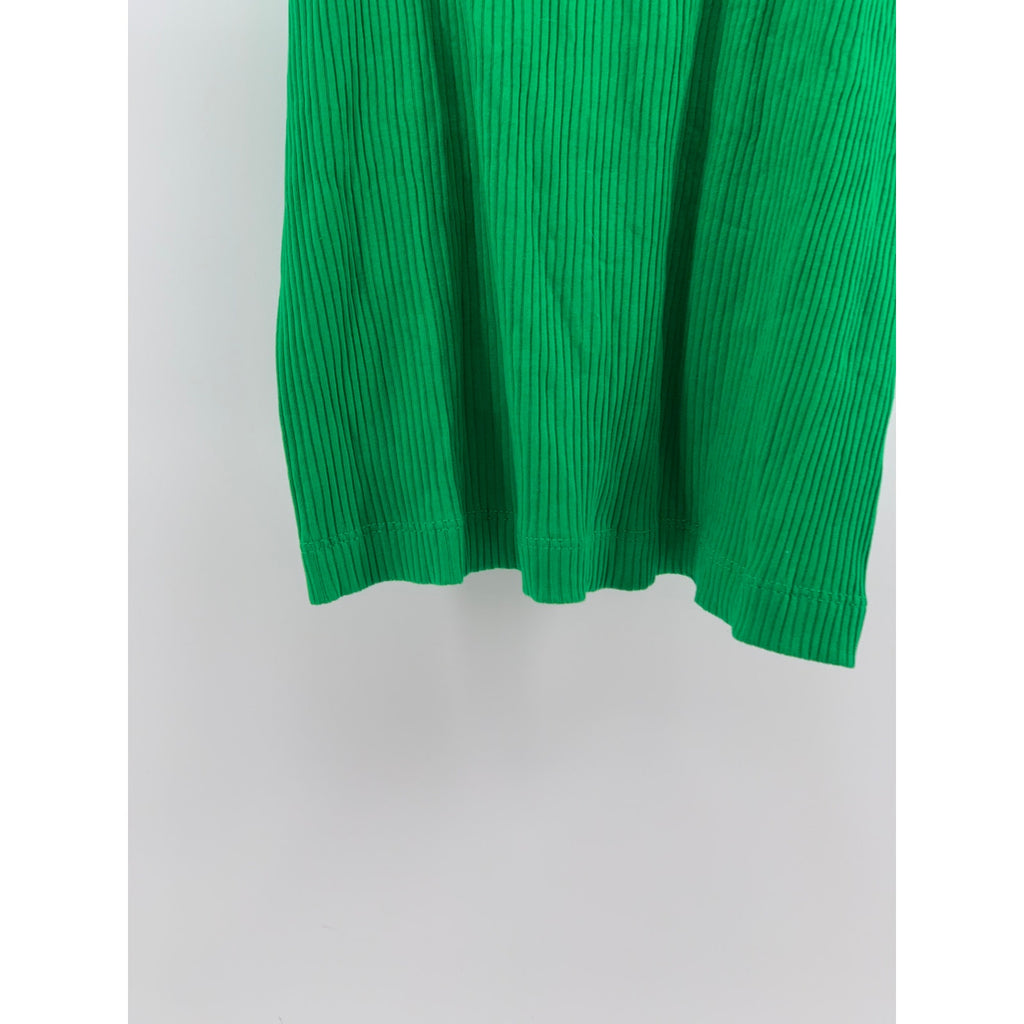 ZARA Women's Green Ribbed Scoop-Neck Spaghetti Strap Casual Tank Top SZ M