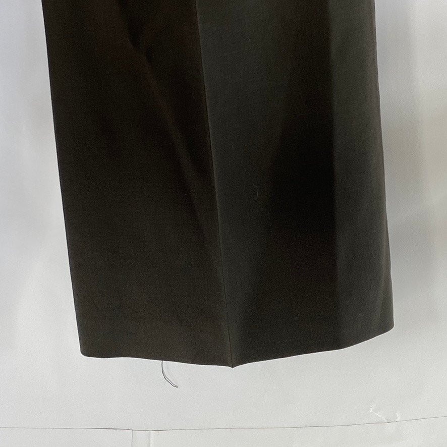 BEBE Women's Dark Brown Wool-Spandex Straight-Leg Dress Pant SZ 0