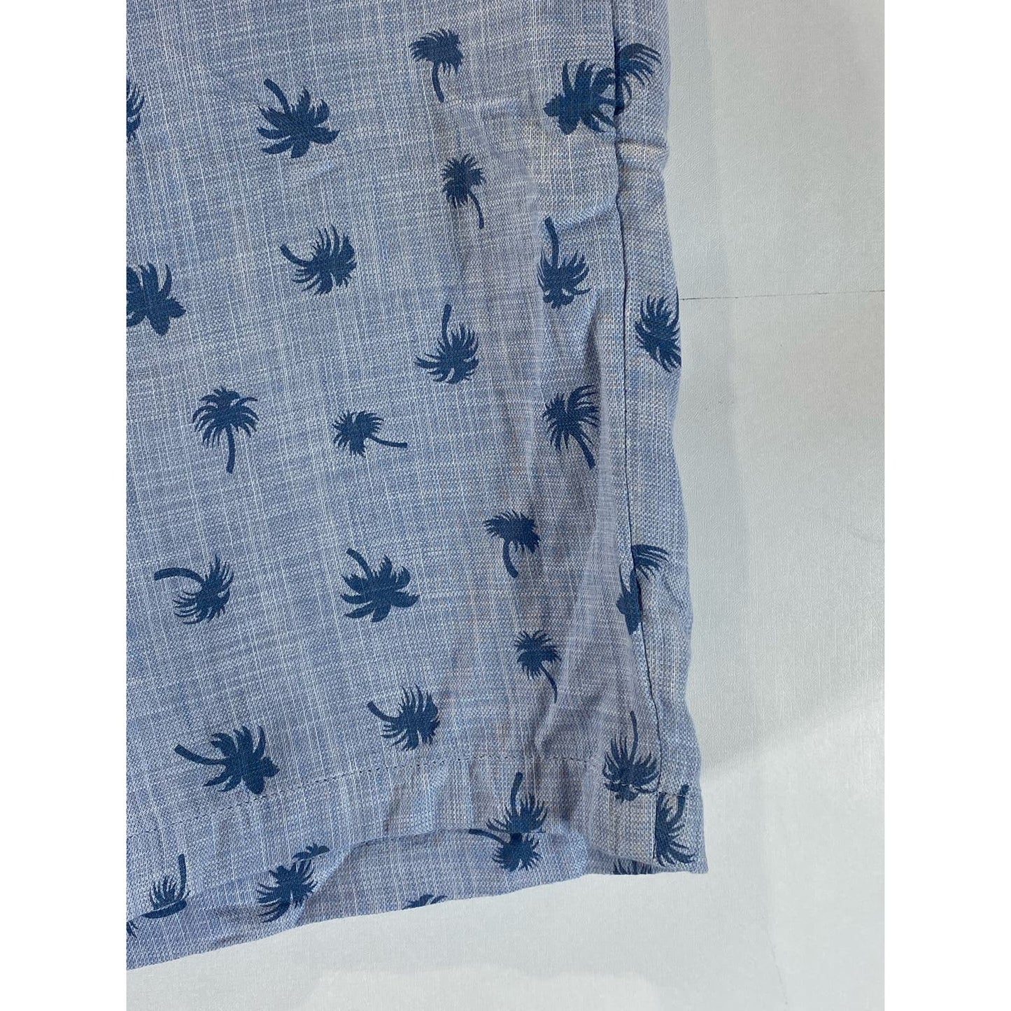 CLUB MONACO Men's Blue Palm Tree Print Maddox-Fit Shorts SZ 34