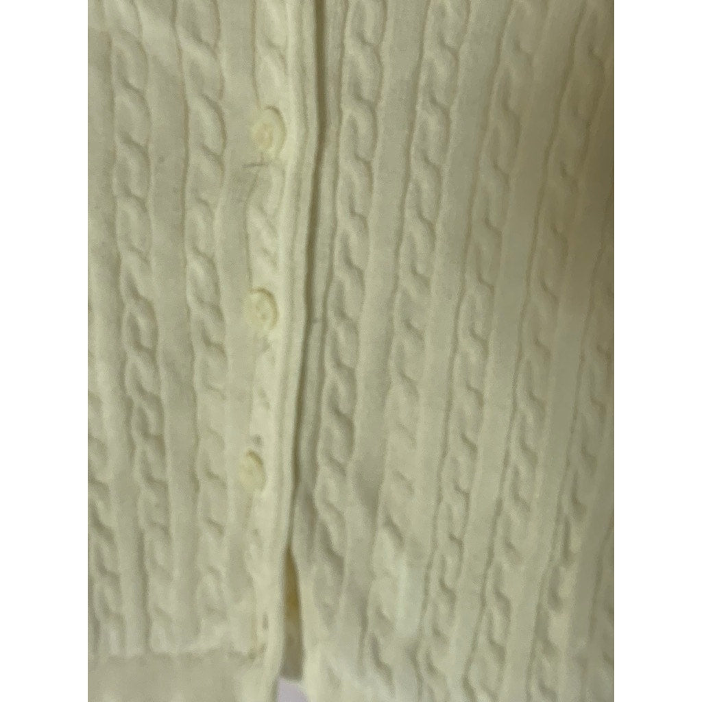 BRANDY MELVILLE Women's Cream Zoe Cable Knit Button-Up Cardigan SZ S/M