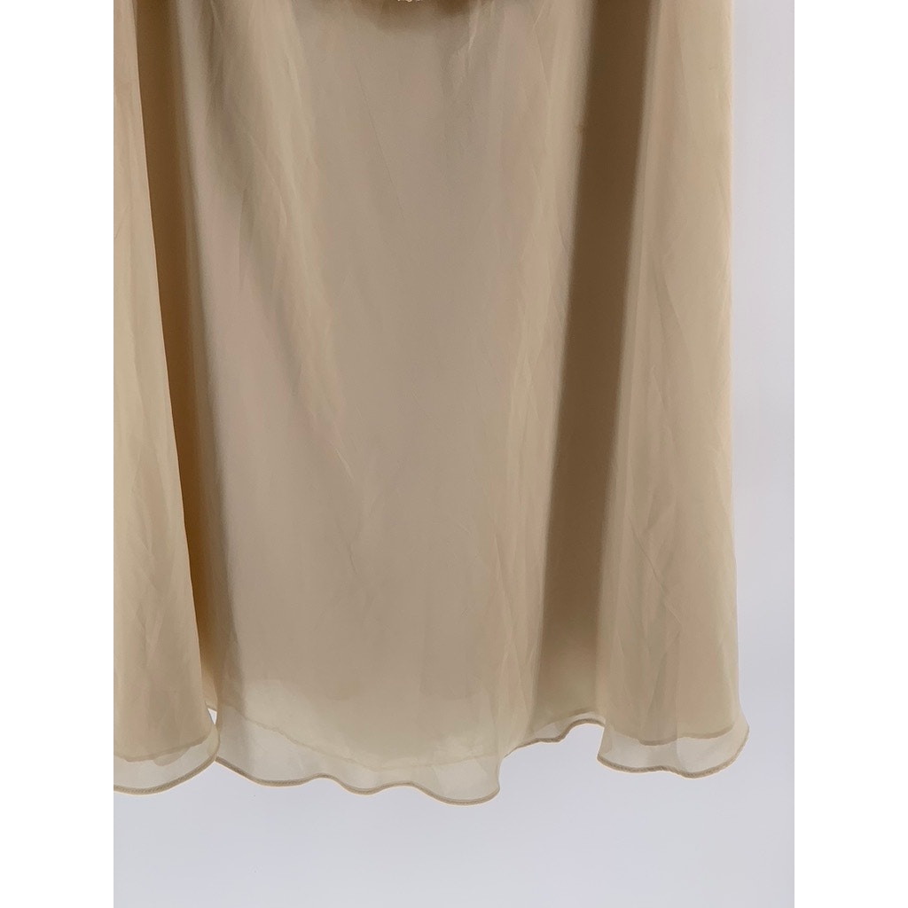 KAREN MILLER NY Women's Tan Embroidered Sequin-Beaded Formal Dress SZ 16