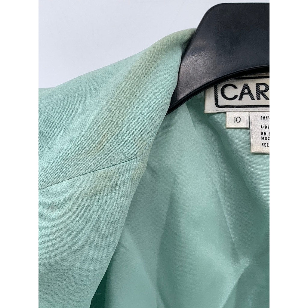 CARLISLE Women's Vintage Teal 3pc Pant Suit Set SZ 10