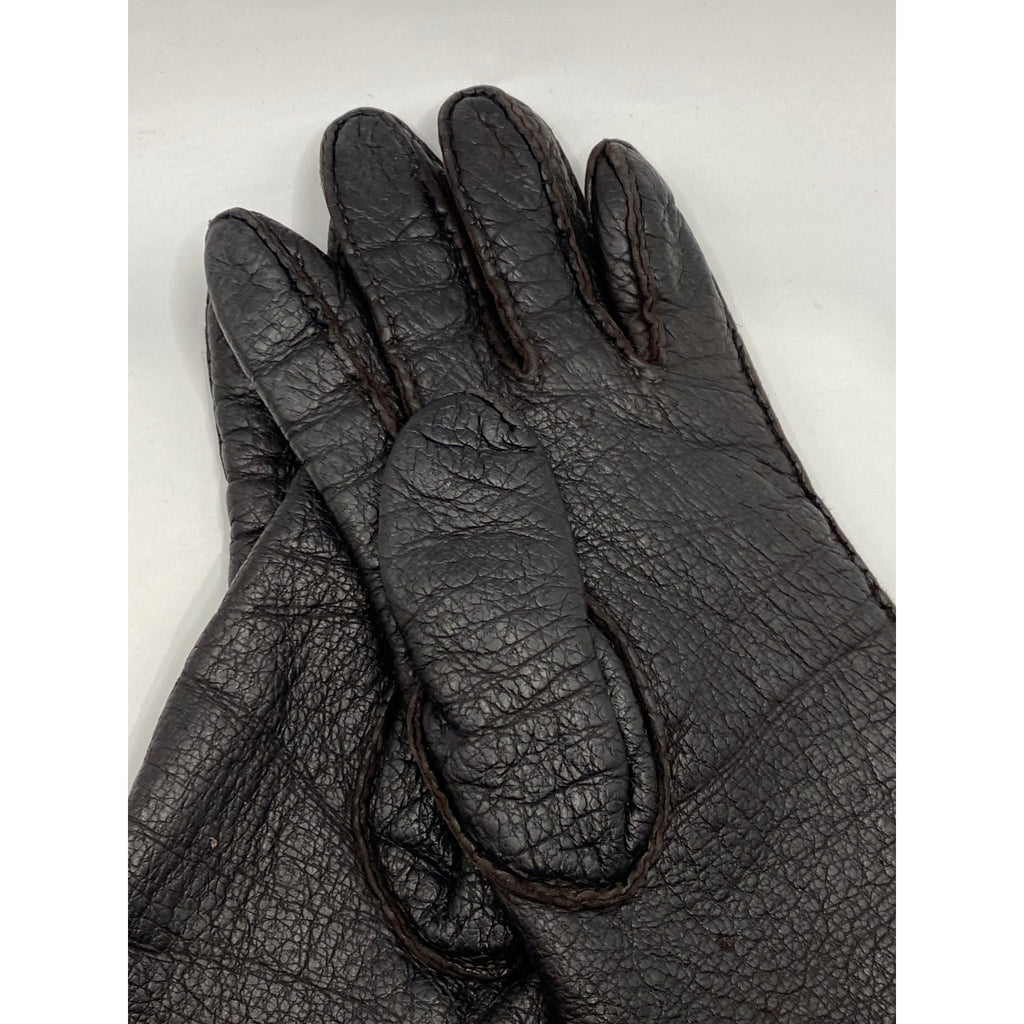 SERMONETA Women's Brown Leather Cashmere Lined Gloves SZ 7