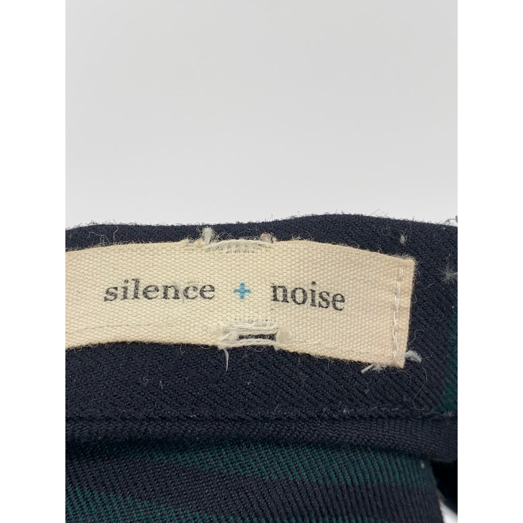 SILENCE & NOISE Women's Black-Green Plaid Pleated A-Line Mini Skirt SZ XS