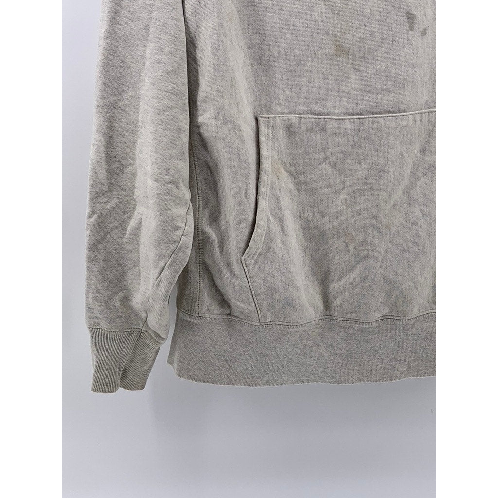 CHAMPION Men's Heather Gray Pilgrim Logo Hoodie SZ L