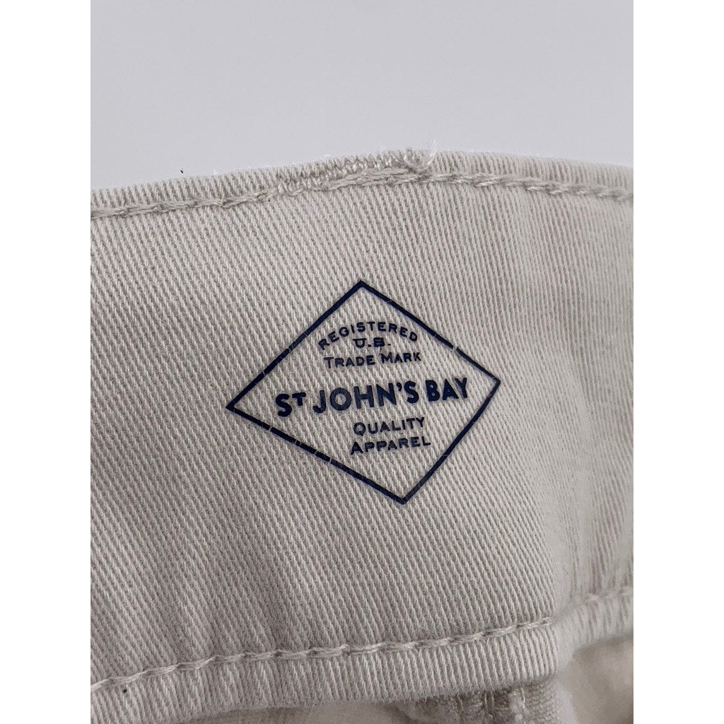 ST. JOHN'S BAY Women's Beige Wide-Leg High-Rise Pants SZ 12