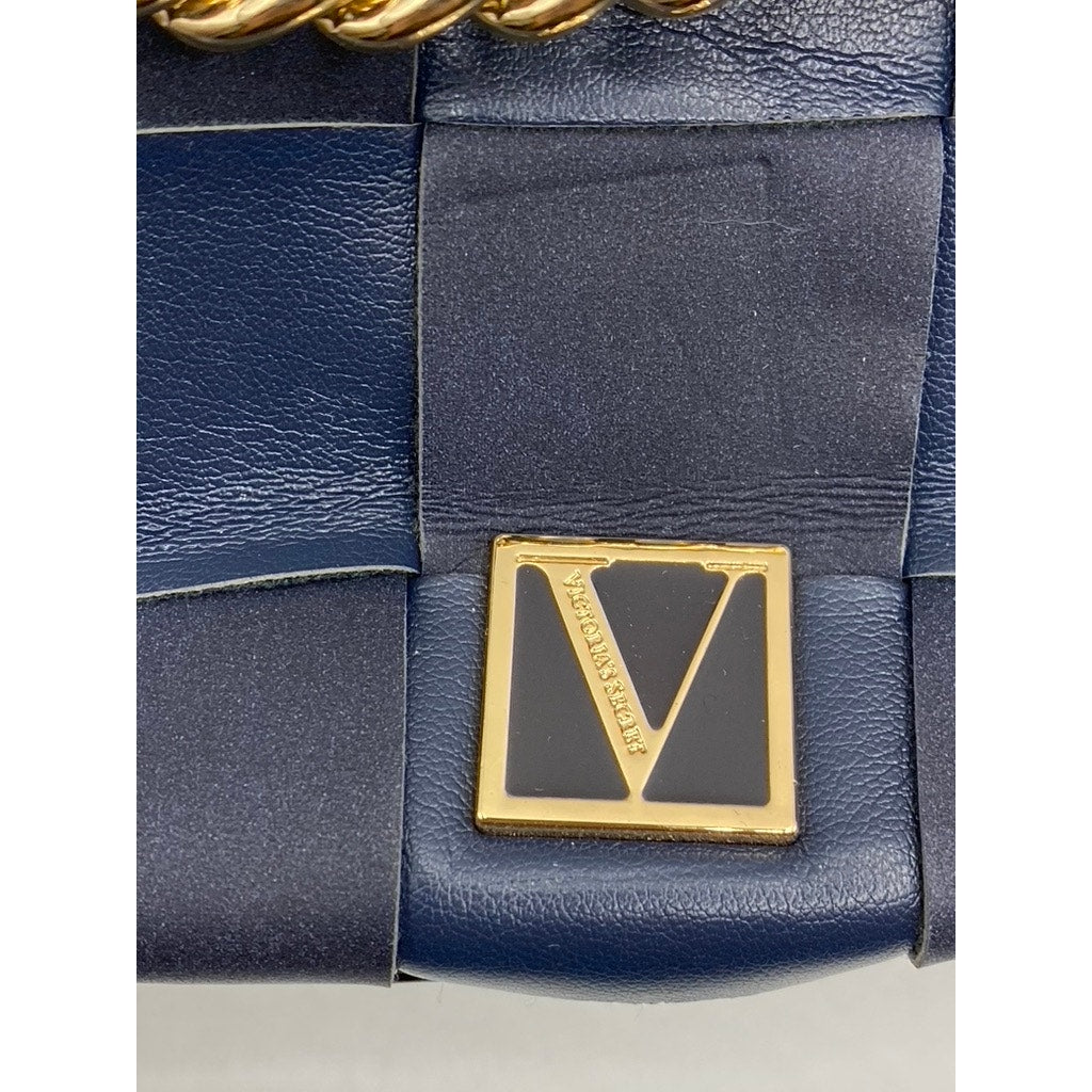 VICTORIA'S SECRET Women's Navy Blue Woven Crossbody Bag