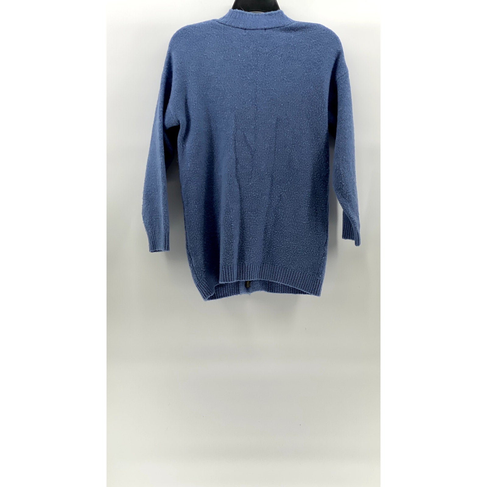PRIMARK Women's Blue Knit V-Neck Long Sleeve Pocket Button-Up Cardigan SZ 2/4