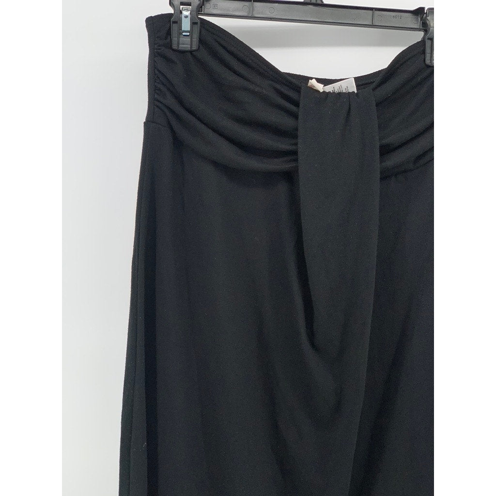 HULA HONEY Women's Black Solid Drapey Strapless A-Line Mini Dress SZ M