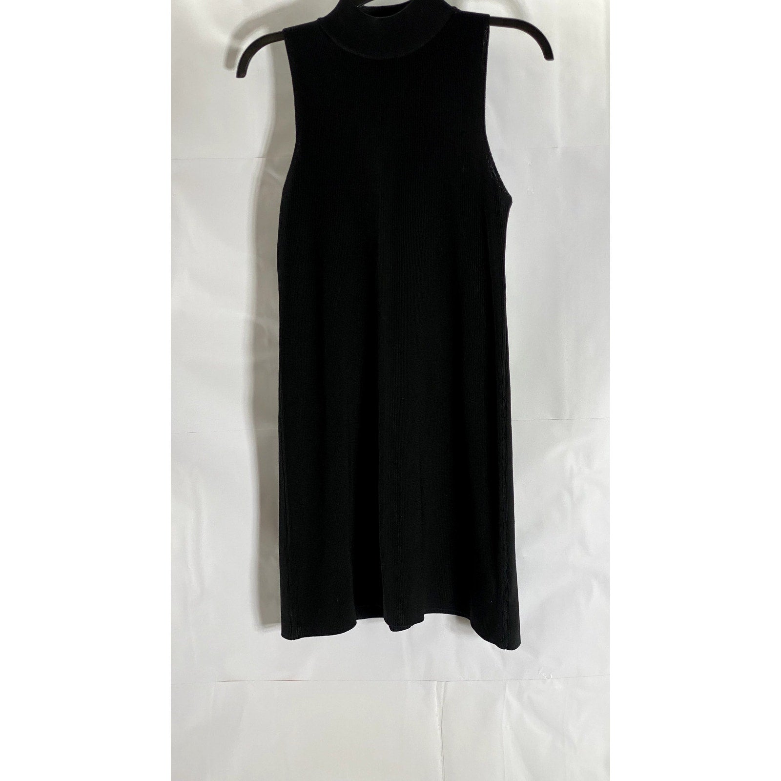 MANGO Women's Black Knit Mock-Neck Sleeveless Pullover Mini Dress SZ S
