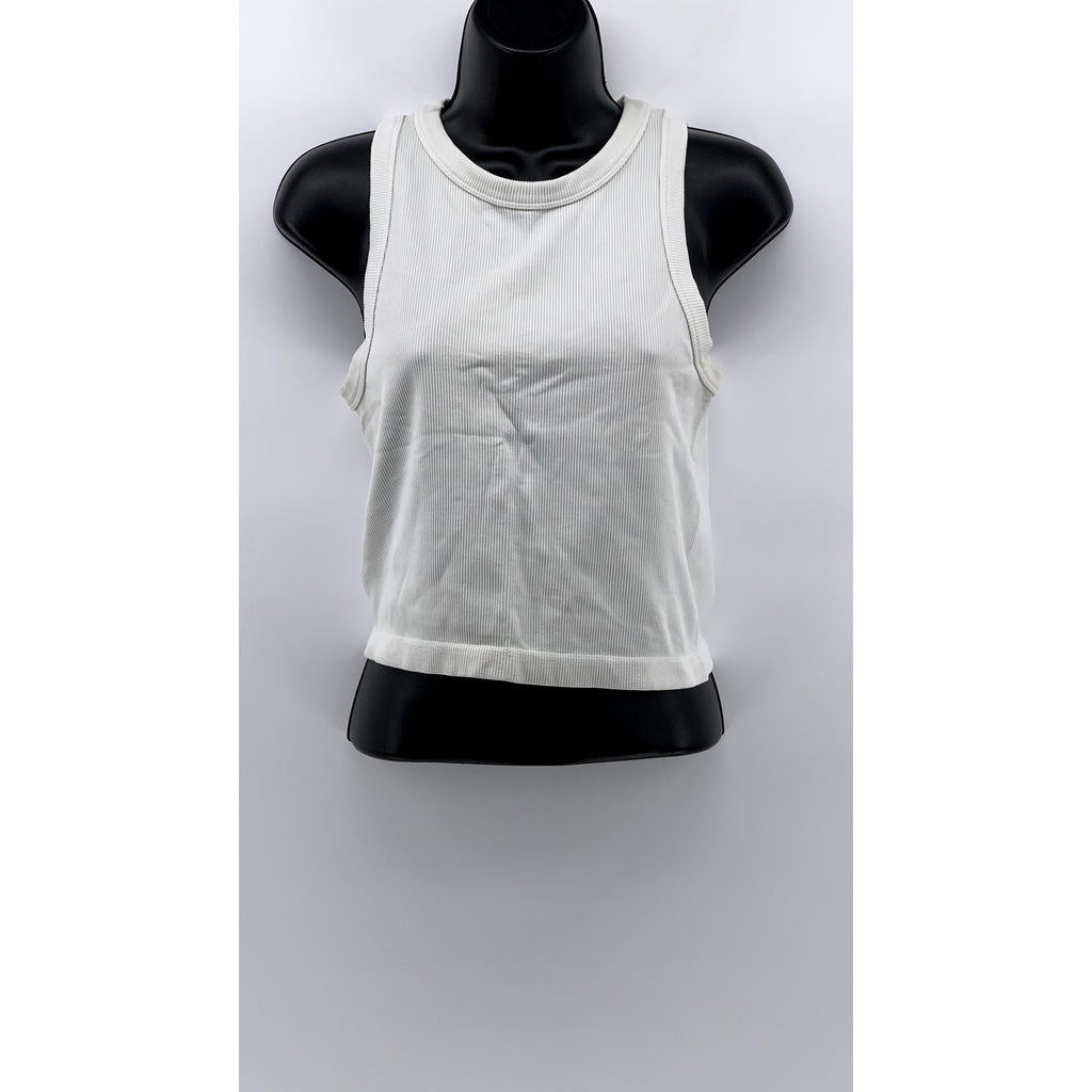 H&M MOVE Women's White Ribbed Tank Top SZ M