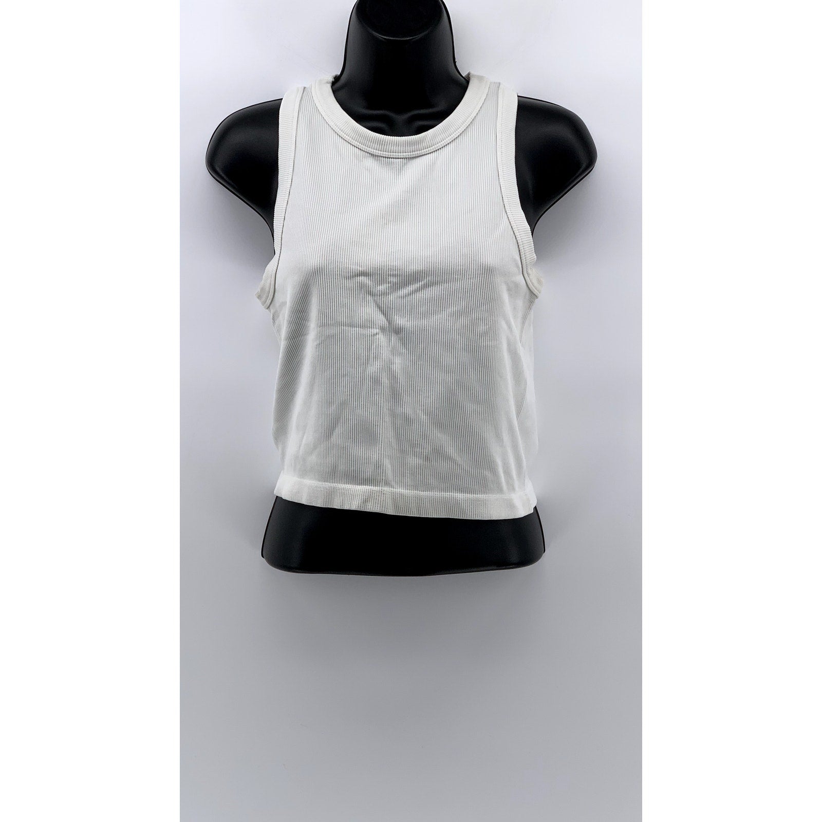 H&M MOVE Women's White Ribbed Tank Top SZ M